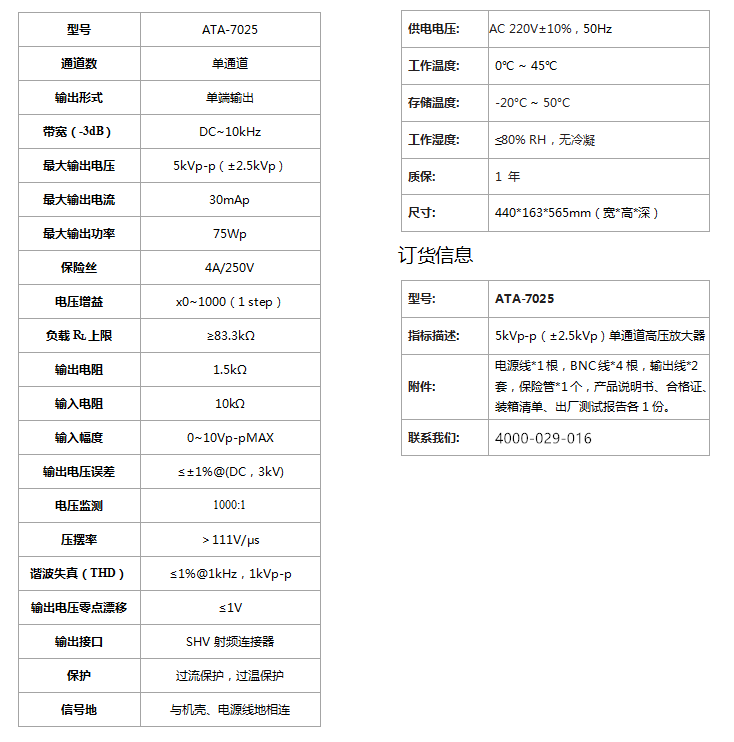 ATA-7025 高压放大器(图1)