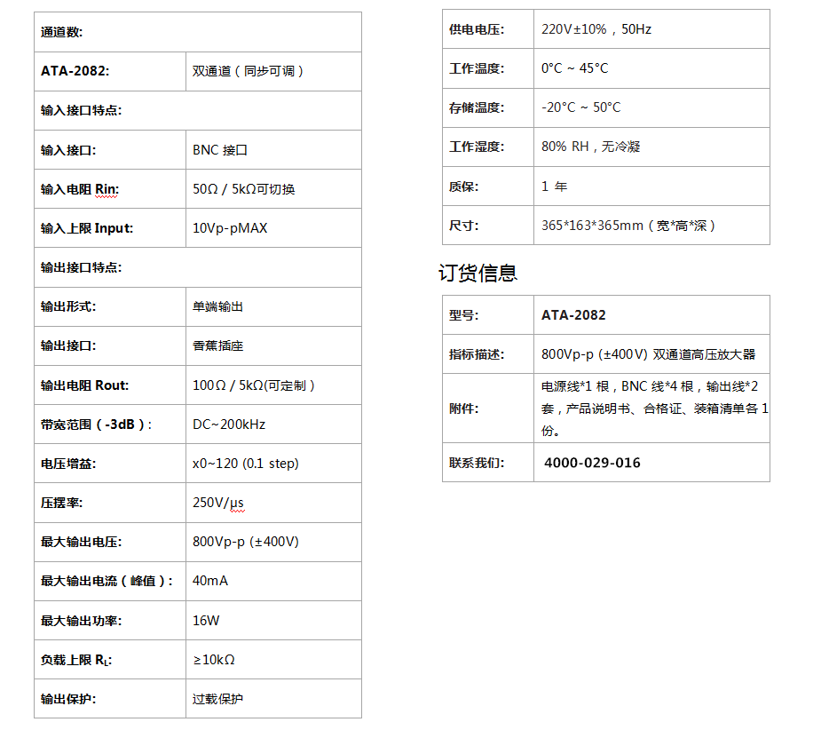 ATA-2082高压放大器(图1)