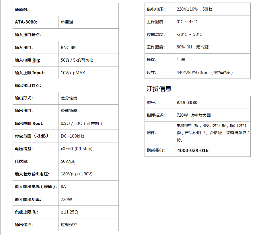 ATA-3080功率放大器(图1)