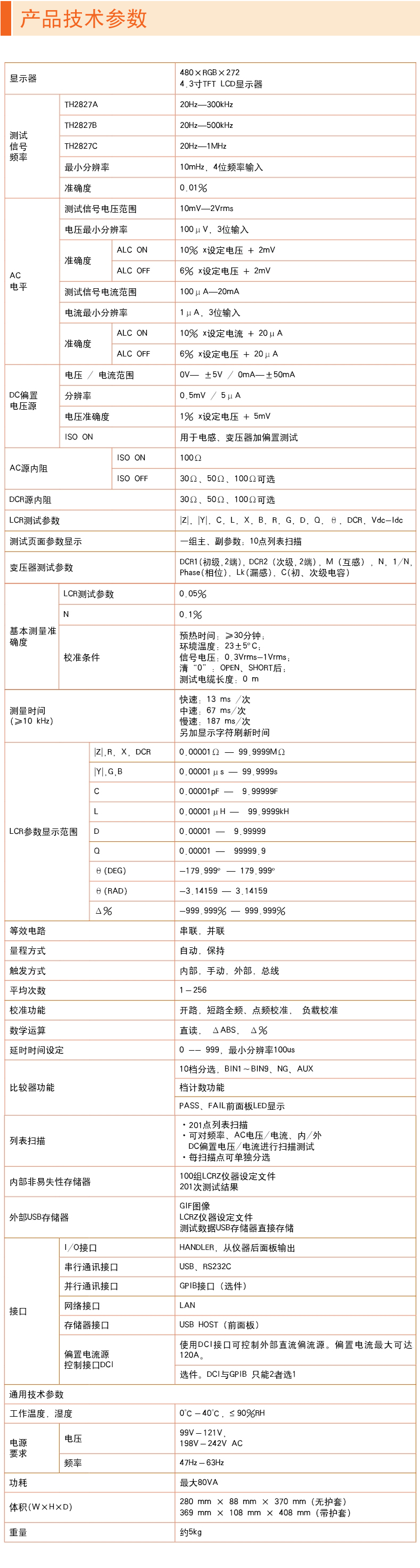 TH2827B型LCR数字电桥(图1)