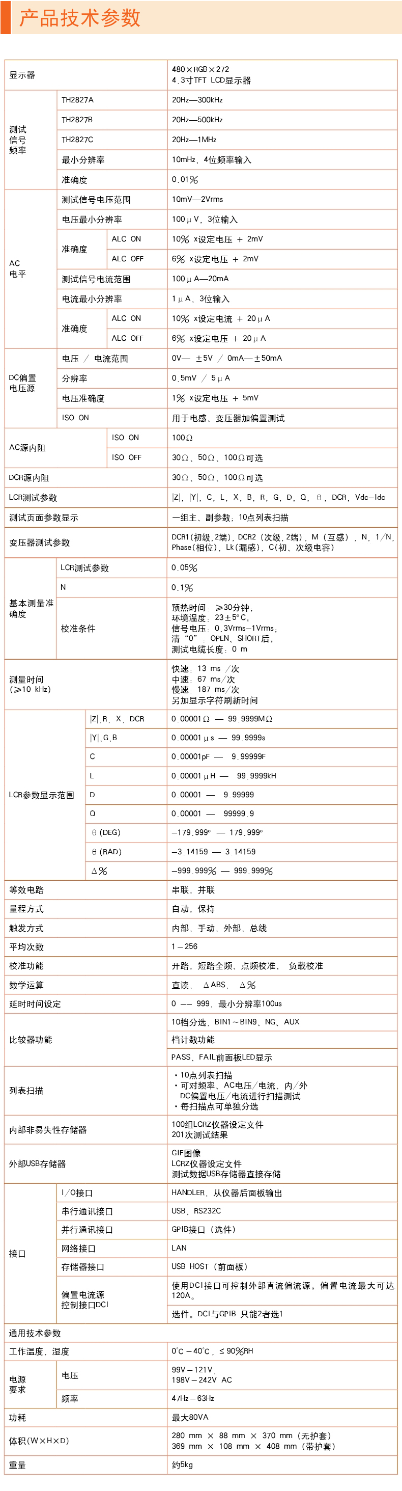 TH2827C型LCR数字电桥(图1)