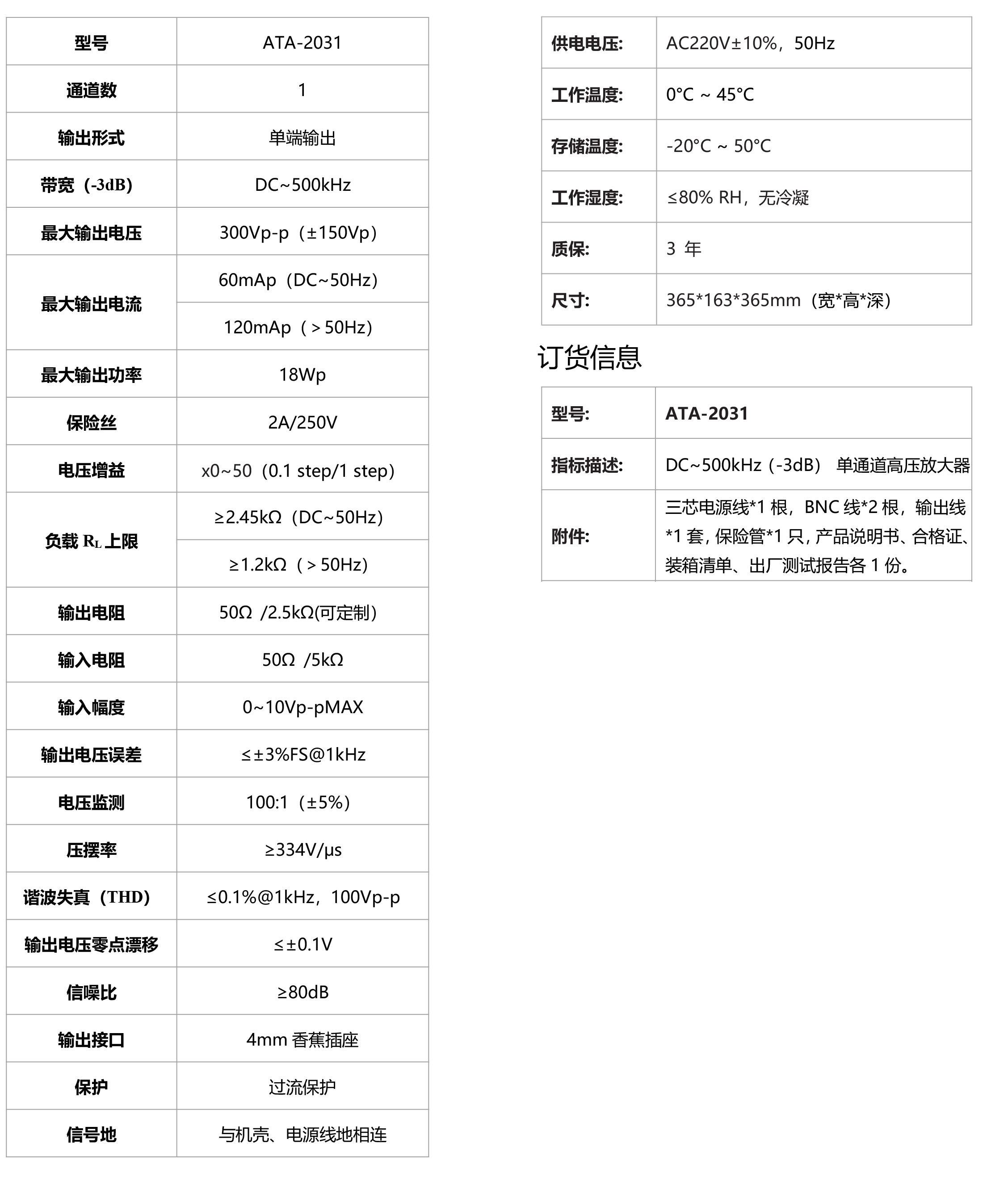 ATA-2031 高压放大器(图1)