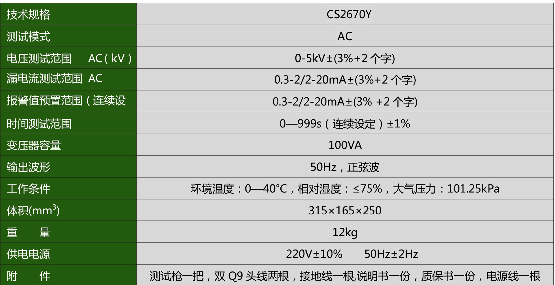 CS2670Y交流医用耐压测试仪(图1)