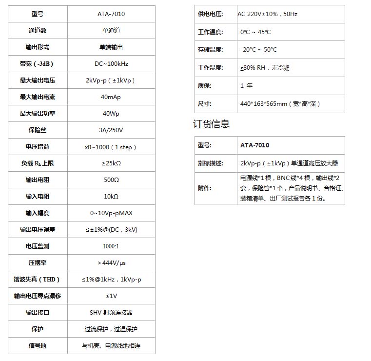 ATA-7010高压放大器(图1)