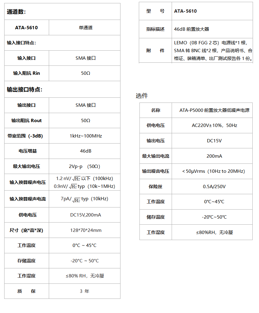 ATA-5610前置微小信号放大器(图1)