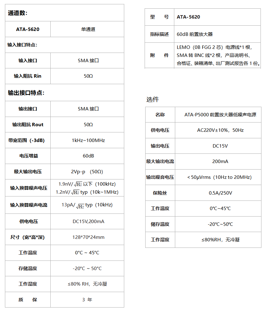 ATA-5620前置微小信号放大器(图1)