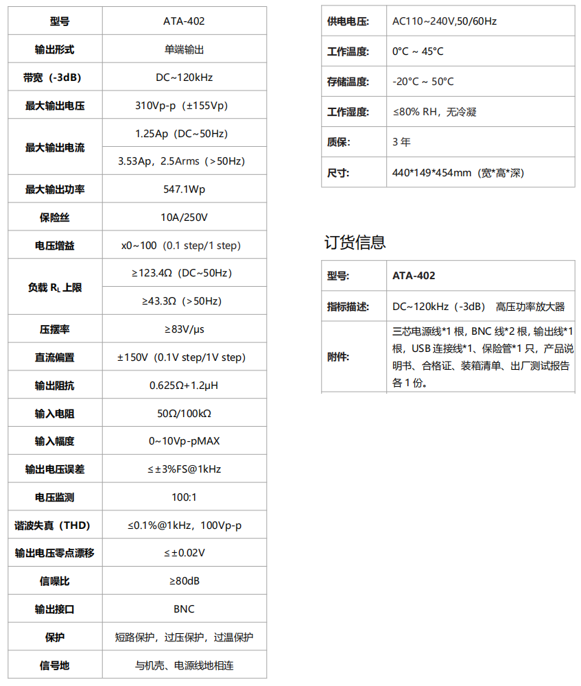 ATA-402高压功率放大器(图1)