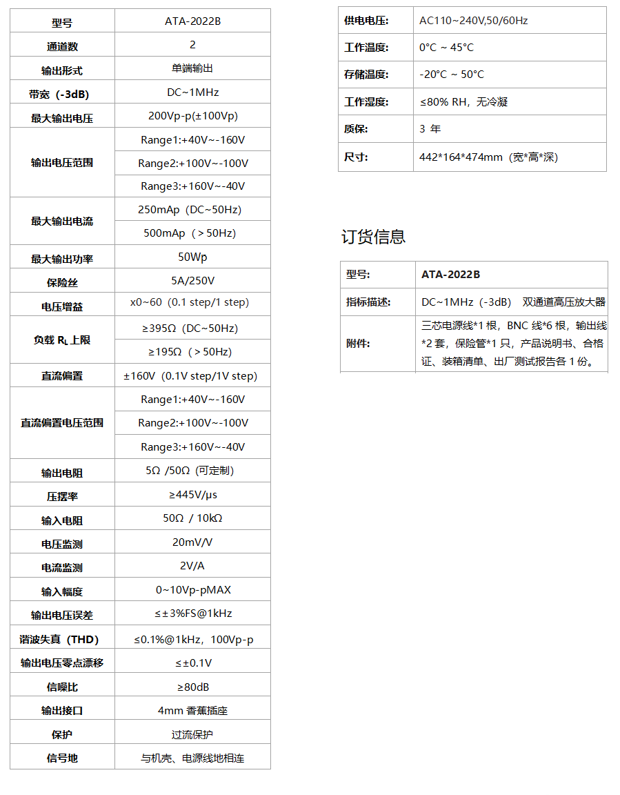ATA-2022B高压放大器(图1)
