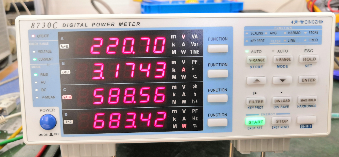 青智功率计8720/8730C:破壁机功率测量(图5)