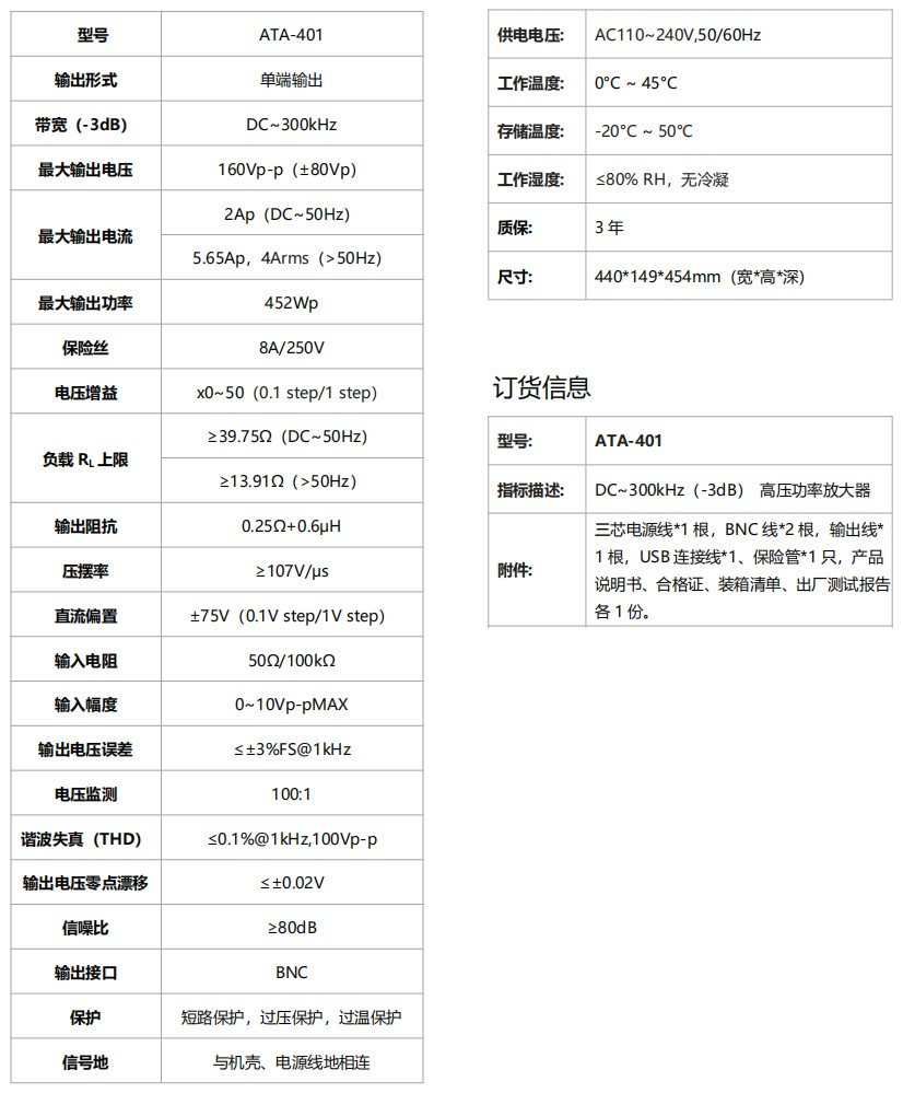 ATA-401高压功率放大器(图1)